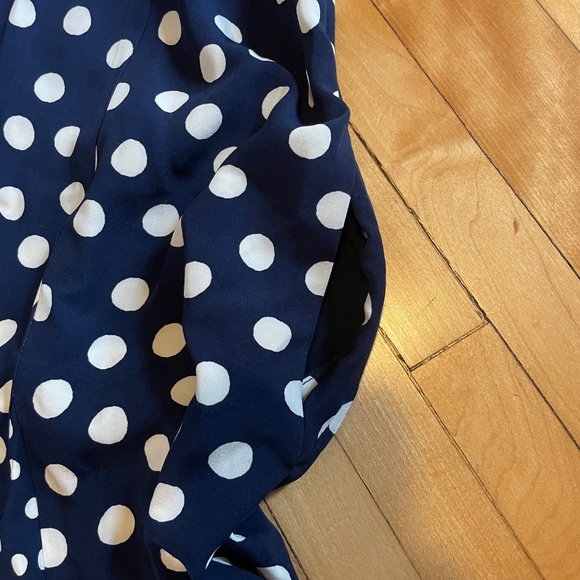 BODEN Rosie Godet Tea Dress 16-18 Navy Polka Dot Fit and Flare Pockets Lined - Picture 11 of 15